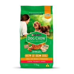 Ração Dog Chow para Cães Adultos de Raças Pequenas Sabor Carne e Arroz