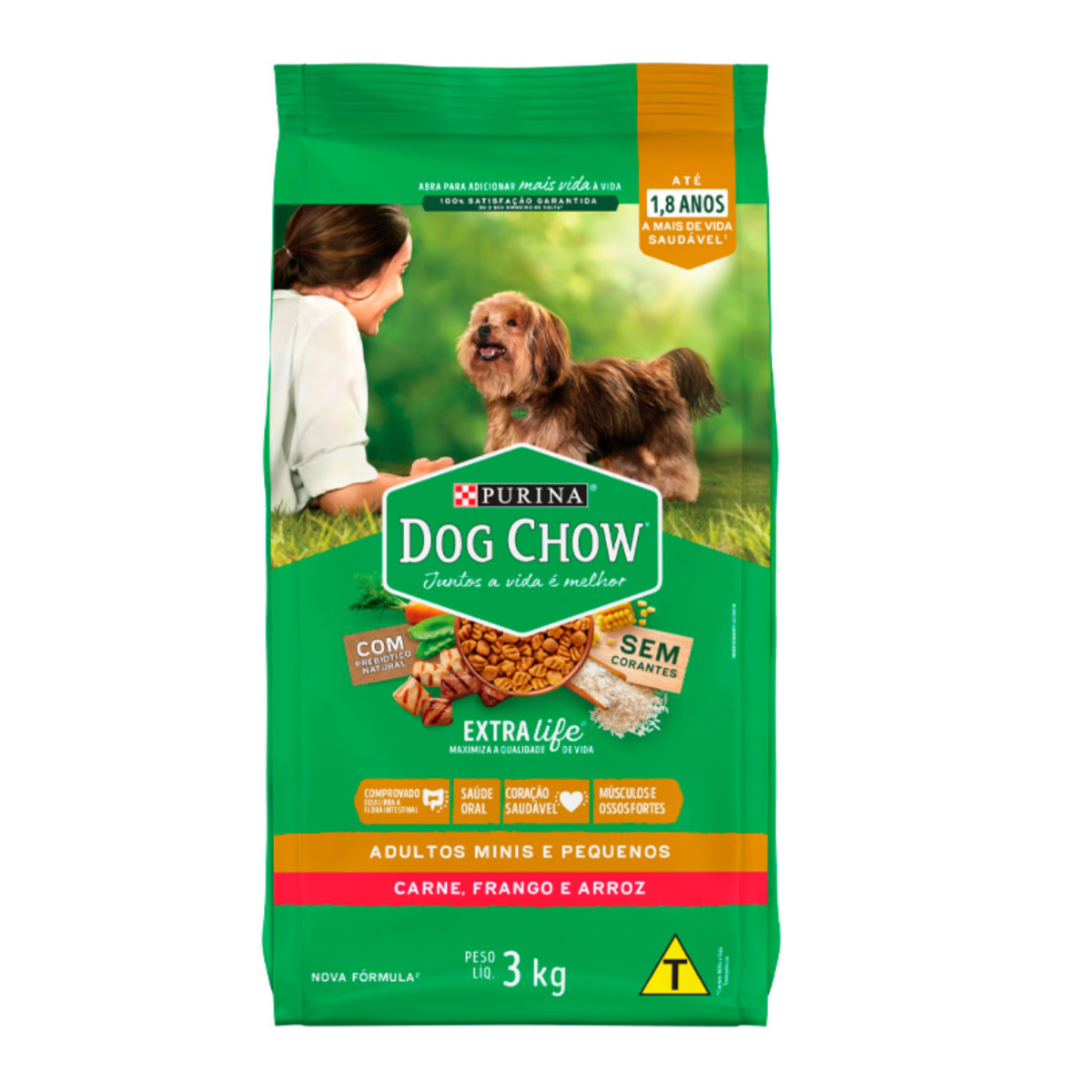 Ração Dog Chow para Cães Adultos de Raças Pequenas Sabor Frango e Arroz