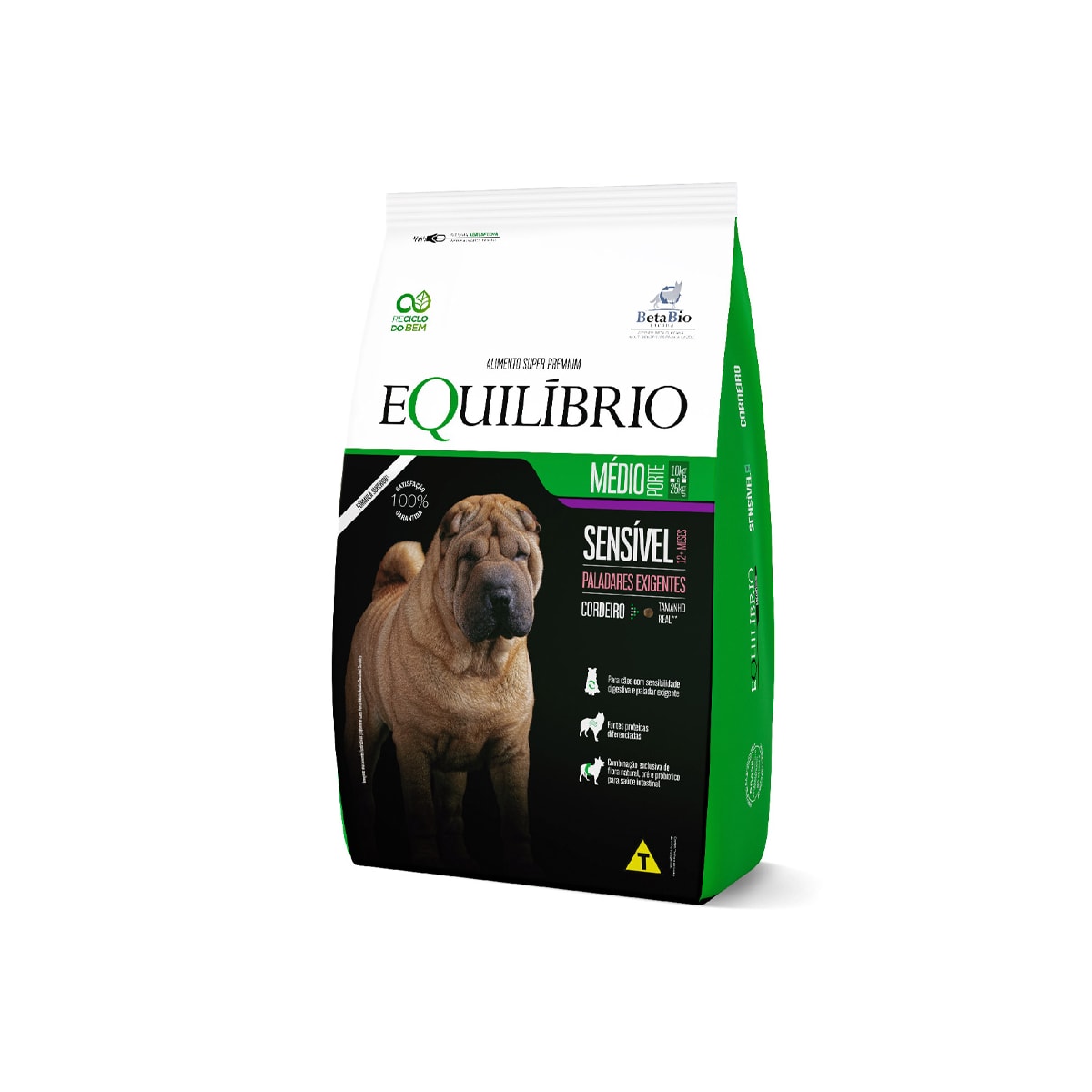 Ração Equilíbrio Sensível para Cães Adultos de Porte Médio Sabor Cordeiro