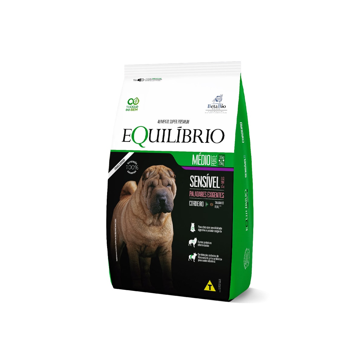 Ração Equilíbrio Sensível para Cães Adultos de Porte Médio Sabor Cordeiro