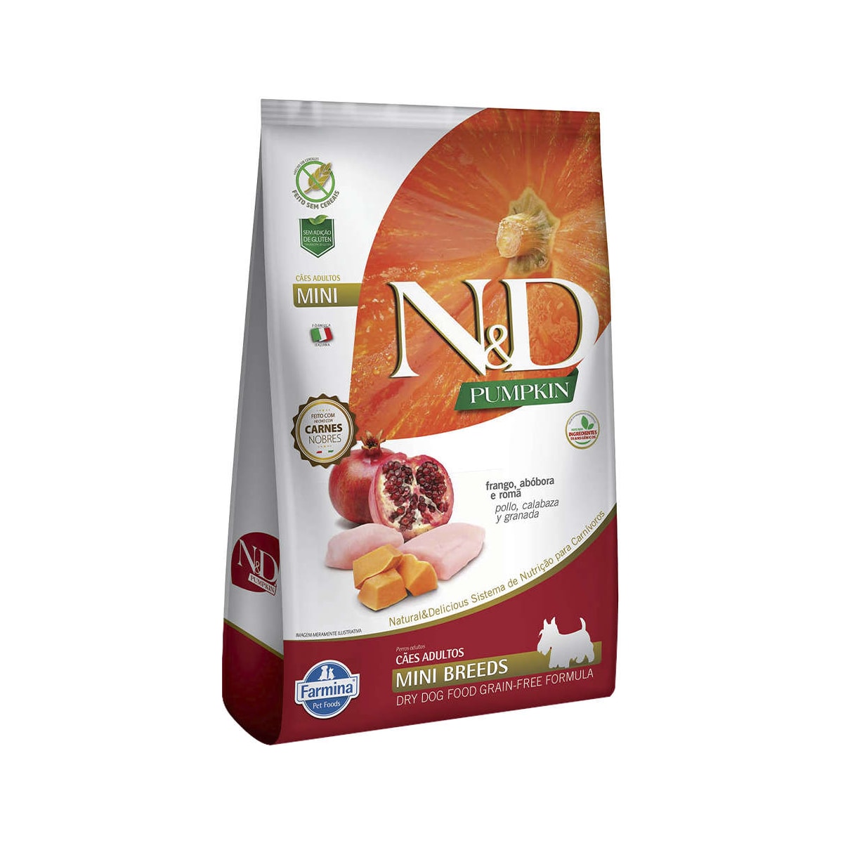 Ração Farmina N&D Pumpkin Carnes Nobres Frango para Cães Adultos de Raças Pequenas