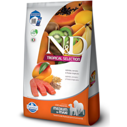 Ração Farmina N&D Tropical Selection para Cães Adultos de Porte Médio e Grande Sabor Salmão, Cereais e Frutas Tropicais