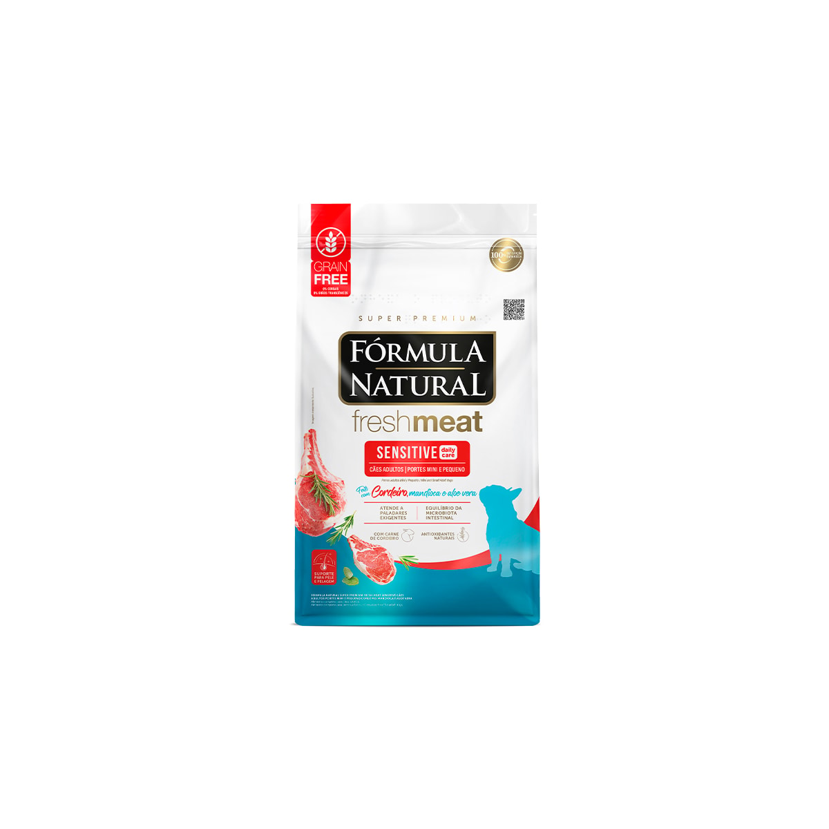 Ração Fórmula Natural Fresh Meat Sensi Adultos Mini e Pequenos Cordeiro 10,1kg