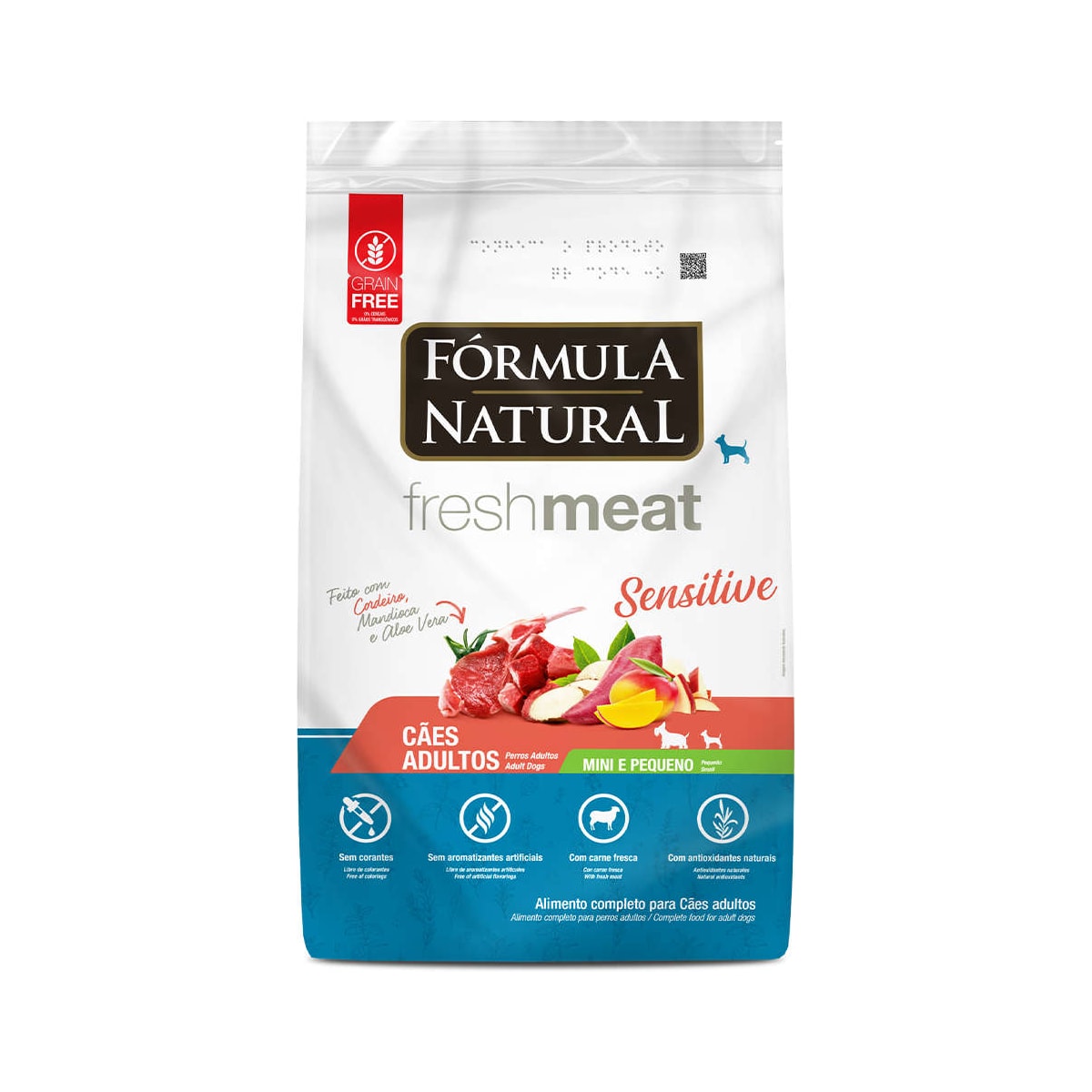 Ração Fórmula Natural Fresh Meat Sensitive Cães Adultos Portes Mini e Pequeno