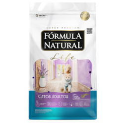 RAÇÃO FORMULA NATURAL LIFE GATOS ADULTOS FRANGO E SALMÃO 7KG