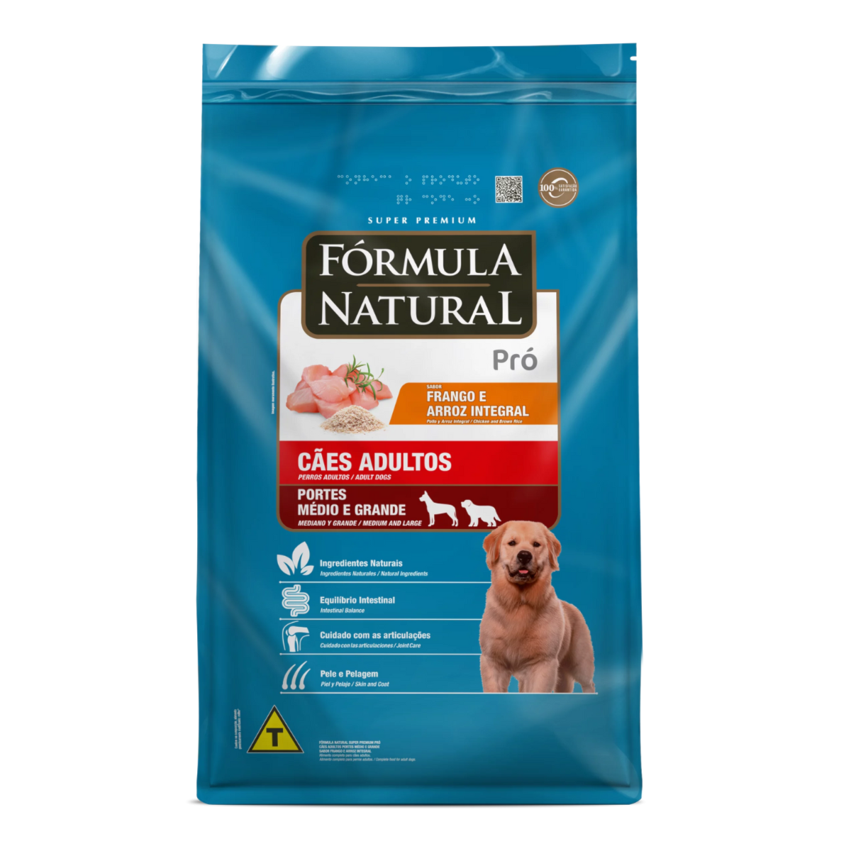 Ração Fórmula Natural Pró para Cães Adultos de Porte Médio e Grande Sabor Frango e Arroz Integral