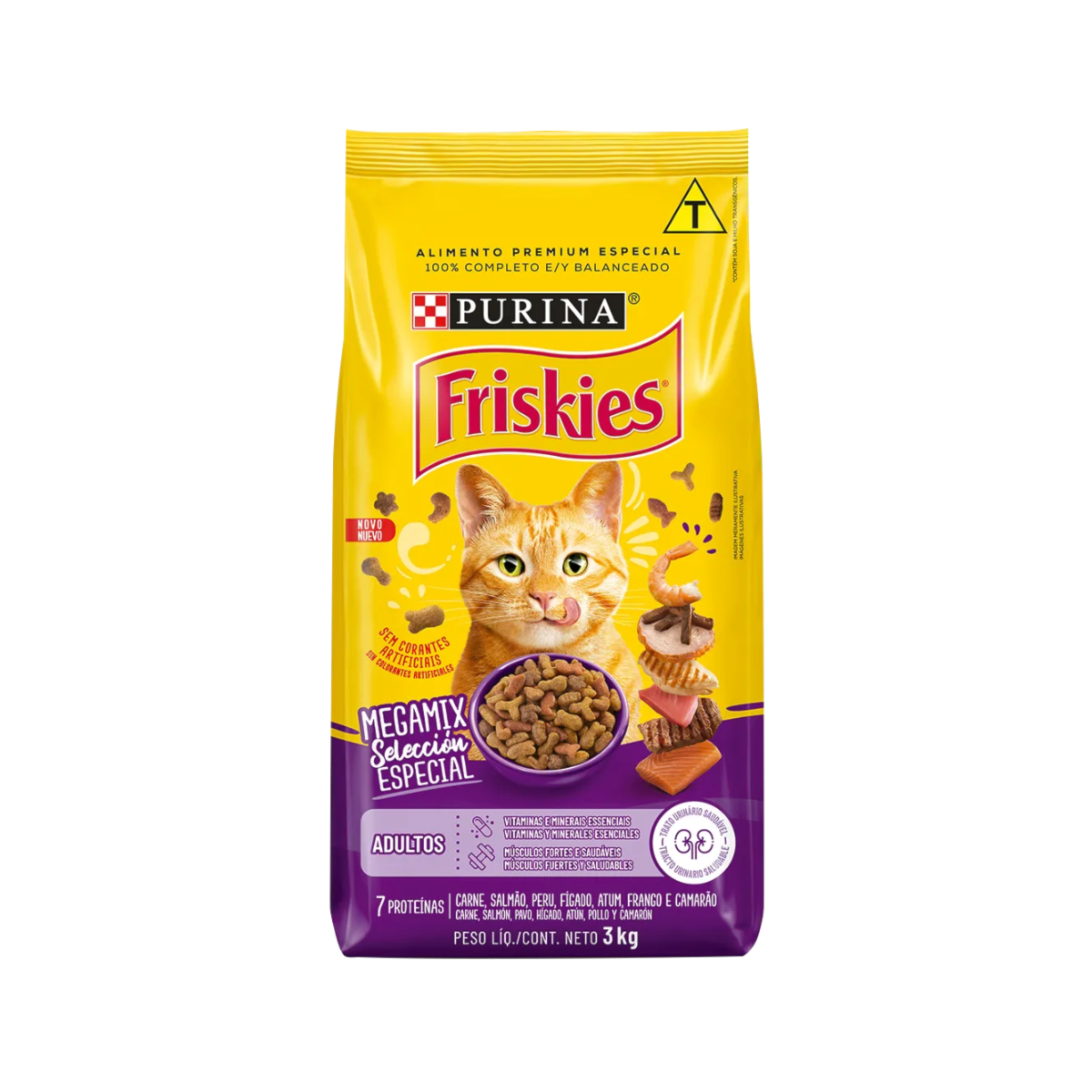 RAÇÃO FRISKIES MEGAMIX GATOS (CAST) CARNE, PERU, FIGADO E FRANGO