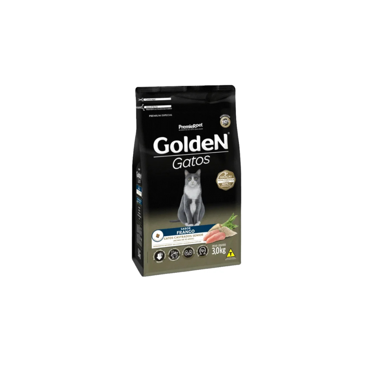 Ração Golden Formula Gatos Castrados Senior- Frango