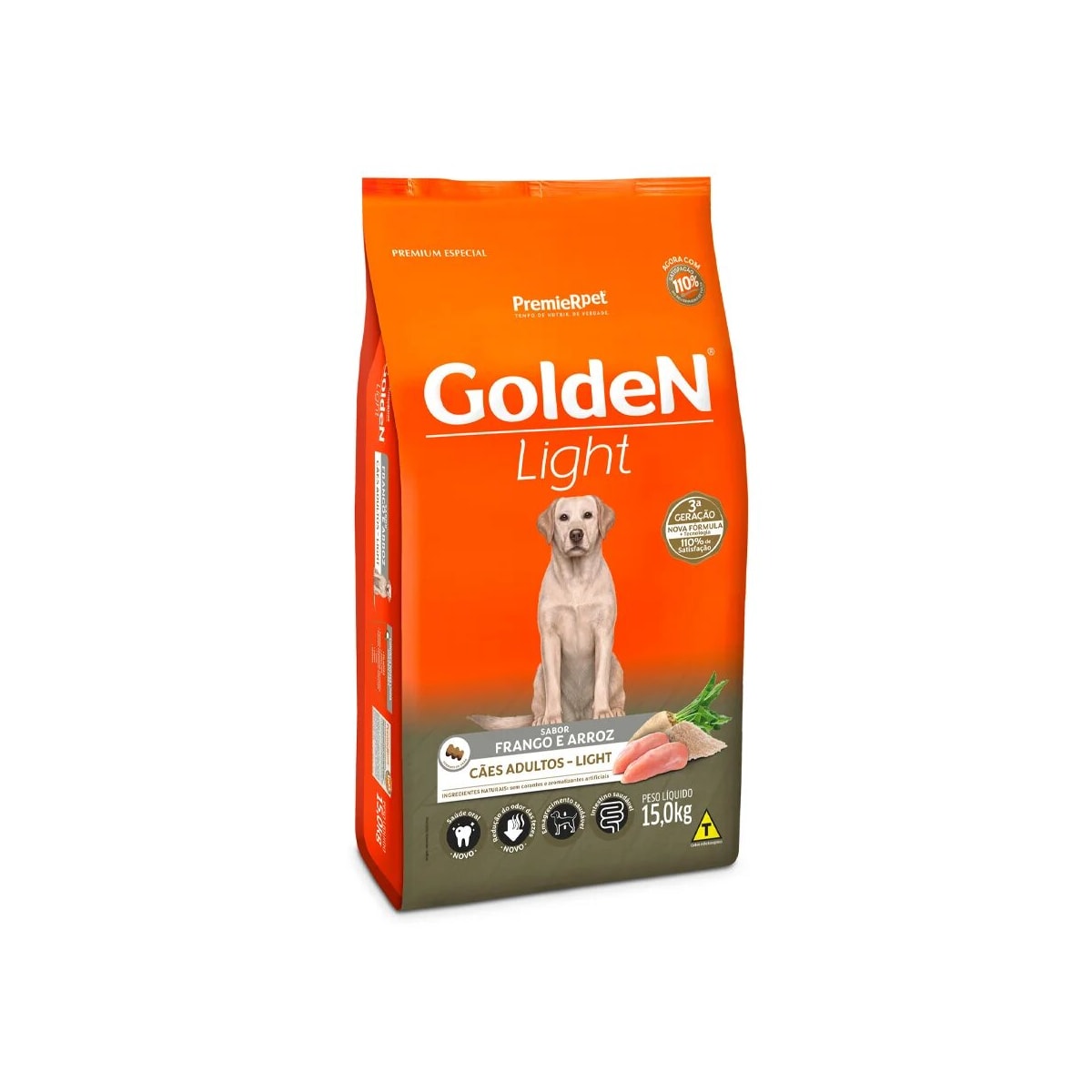 Ração Golden Light para Cães Adultos Raças Médias e Grandes sabor Frango e Arroz