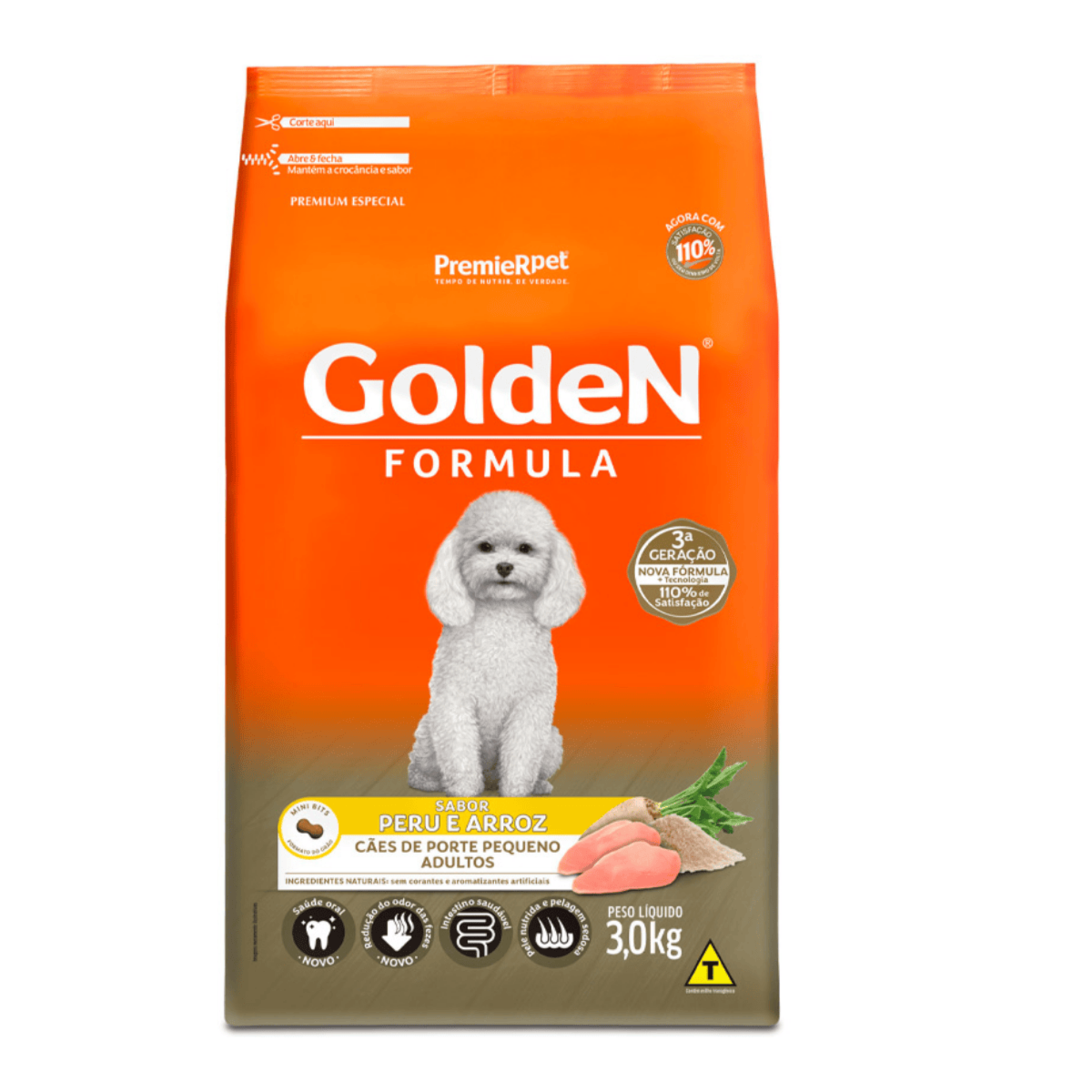 Ração Golden Mini Bits para Cães Adultos Sabor Peru