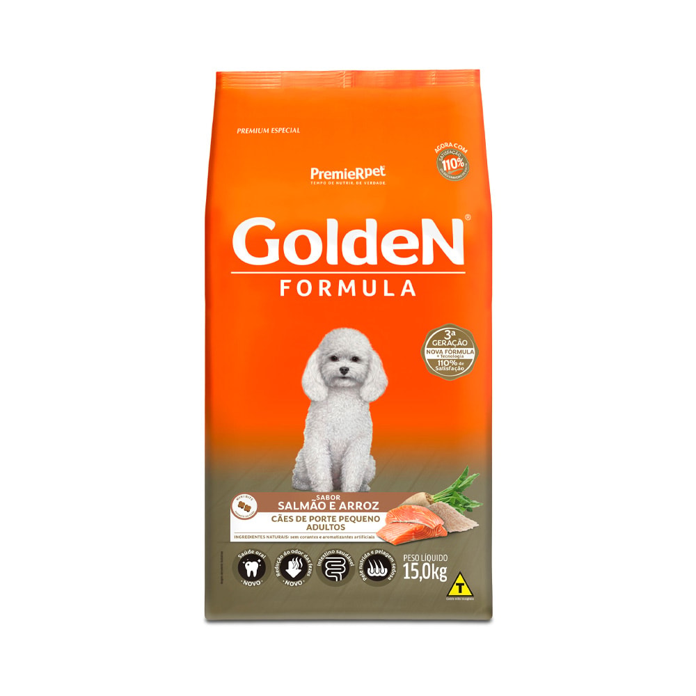 Ração Golden Mini Bits para Cães Adultos Sabor Salmão - Pet Cães e Cia
