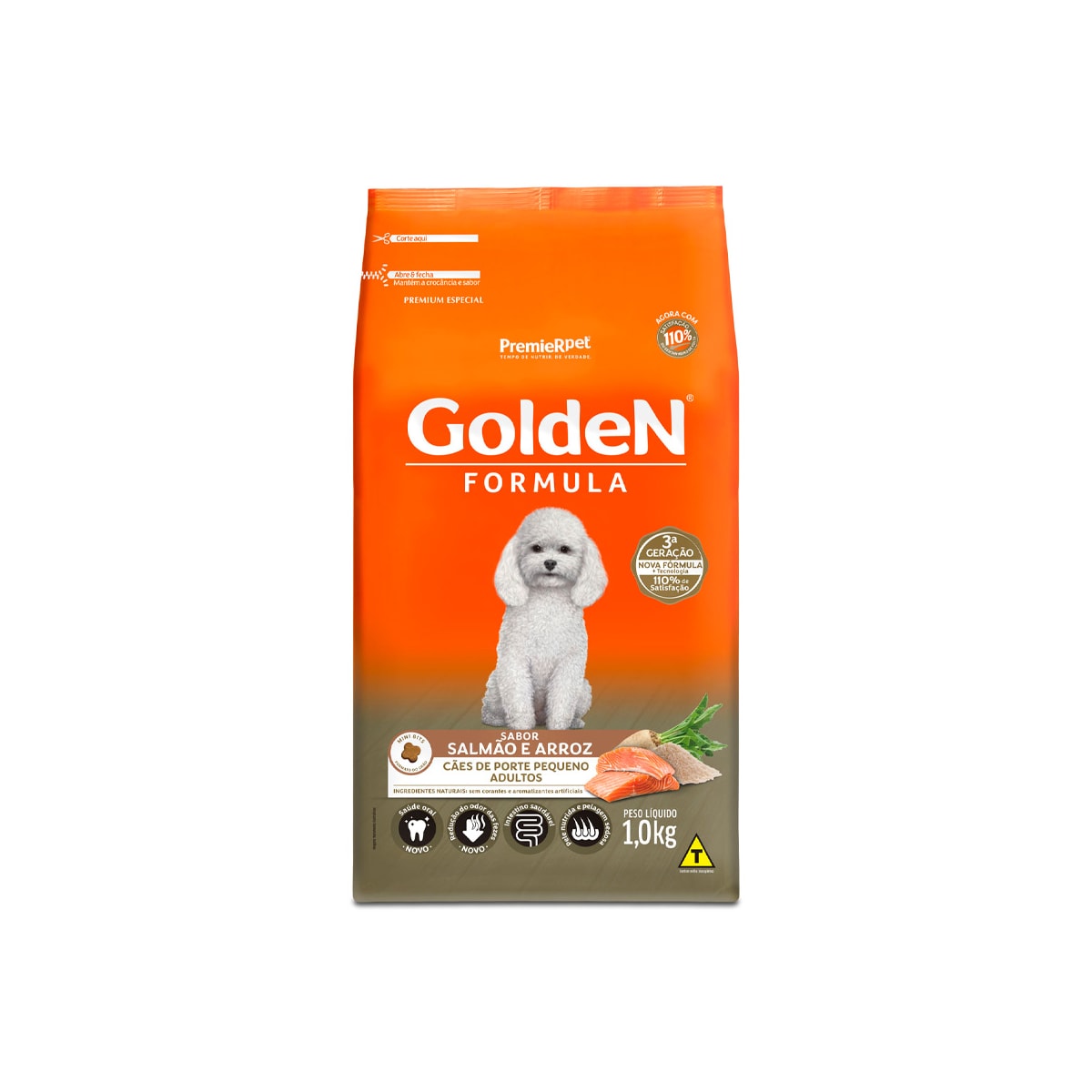 Ração Golden Mini Bits para Cães Adultos Sabor Salmão