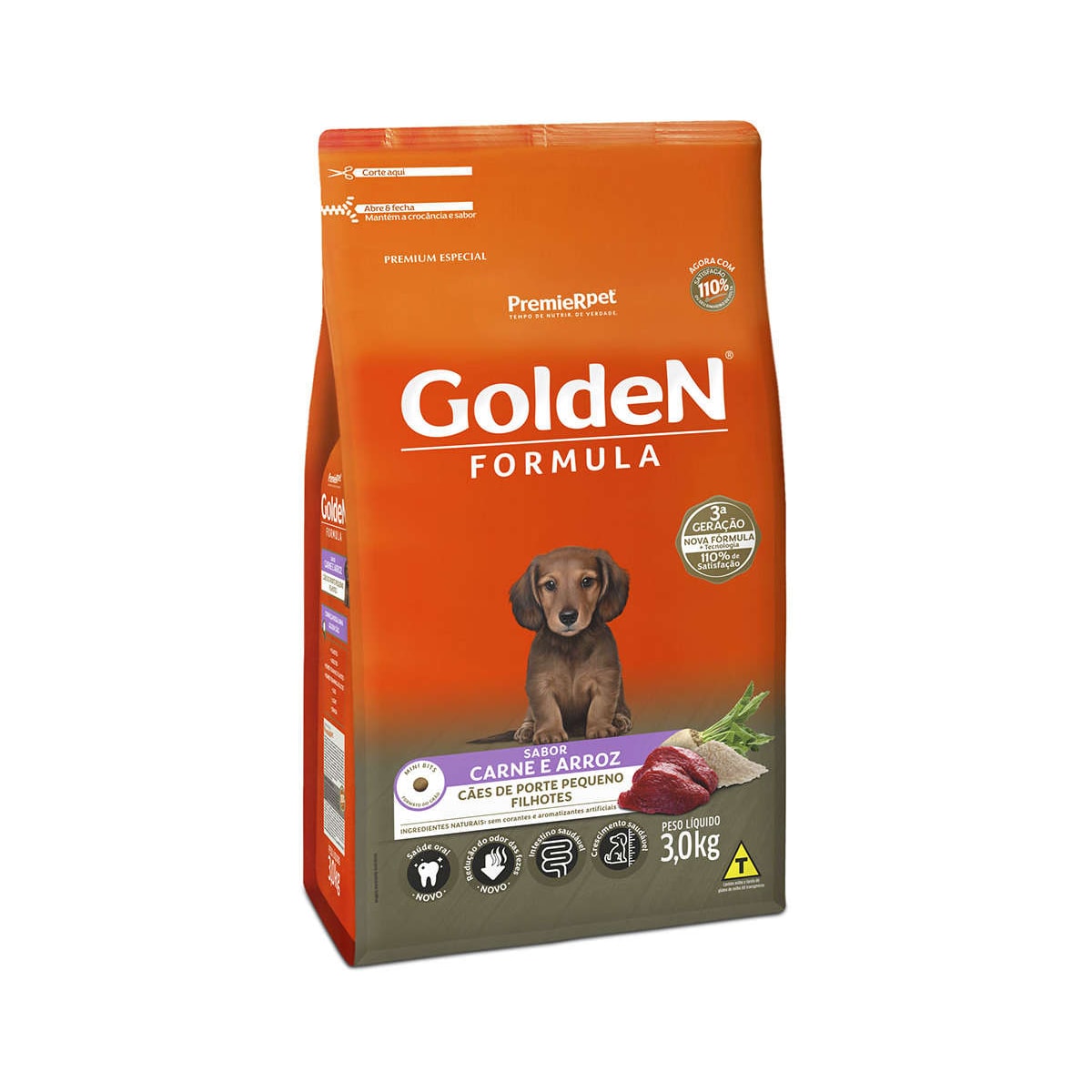 Ração Golden Mini Bits para Cães Filhotes Sabor Carne