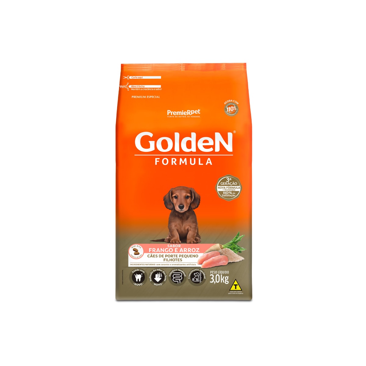 Ração Golden Mini Bits para Cães Filhotes Sabor Frango
