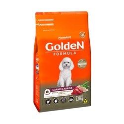 Ração Golden Mini Bits Sabor Carne e Arroz para Cães Adultos de Porte Pequeno 1kg