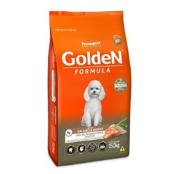 Ração Golden Mini Bits Sabor Salmão e Arroz para Cães Adultos de Porte Pequeno 15kg