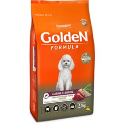 Ração Golden para Cães Adultos de Pequeno Porte sabor Carne e Arroz