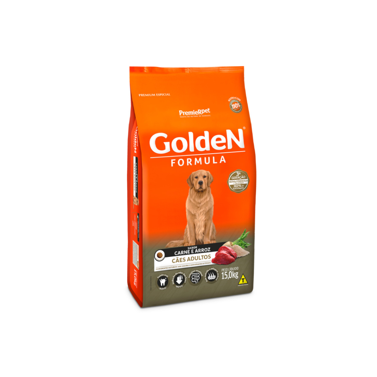 Ração Golden para Cães Adultos Sabor Carne e Arroz 15kg