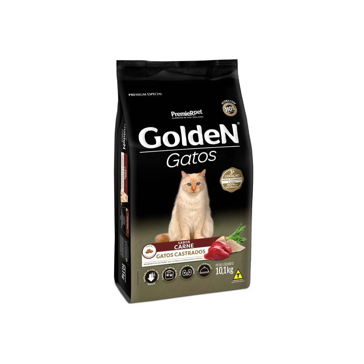 Ração Golden para Gatos Castrados Adultos Sabor Carne