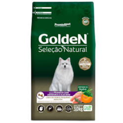 Ração Golden Seleção Natural Cães Adultos Raças Pequenas Frango e Abóbora 3kg