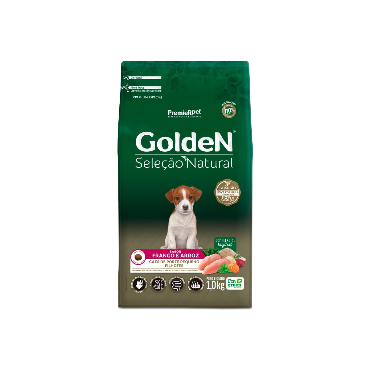 Ração Golden Selecao Natural Mini Bits para Cães Filhotes