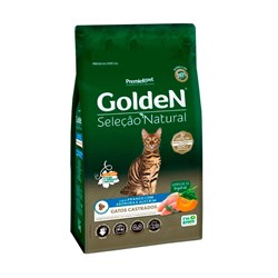 Ração Golden Seleção Natural para Gatos Castrados Sabor Frango e Abóbora 3kg