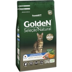 Ração Golden Seleção Natural para Gatos Castrados Sabor Frango e Abóbora