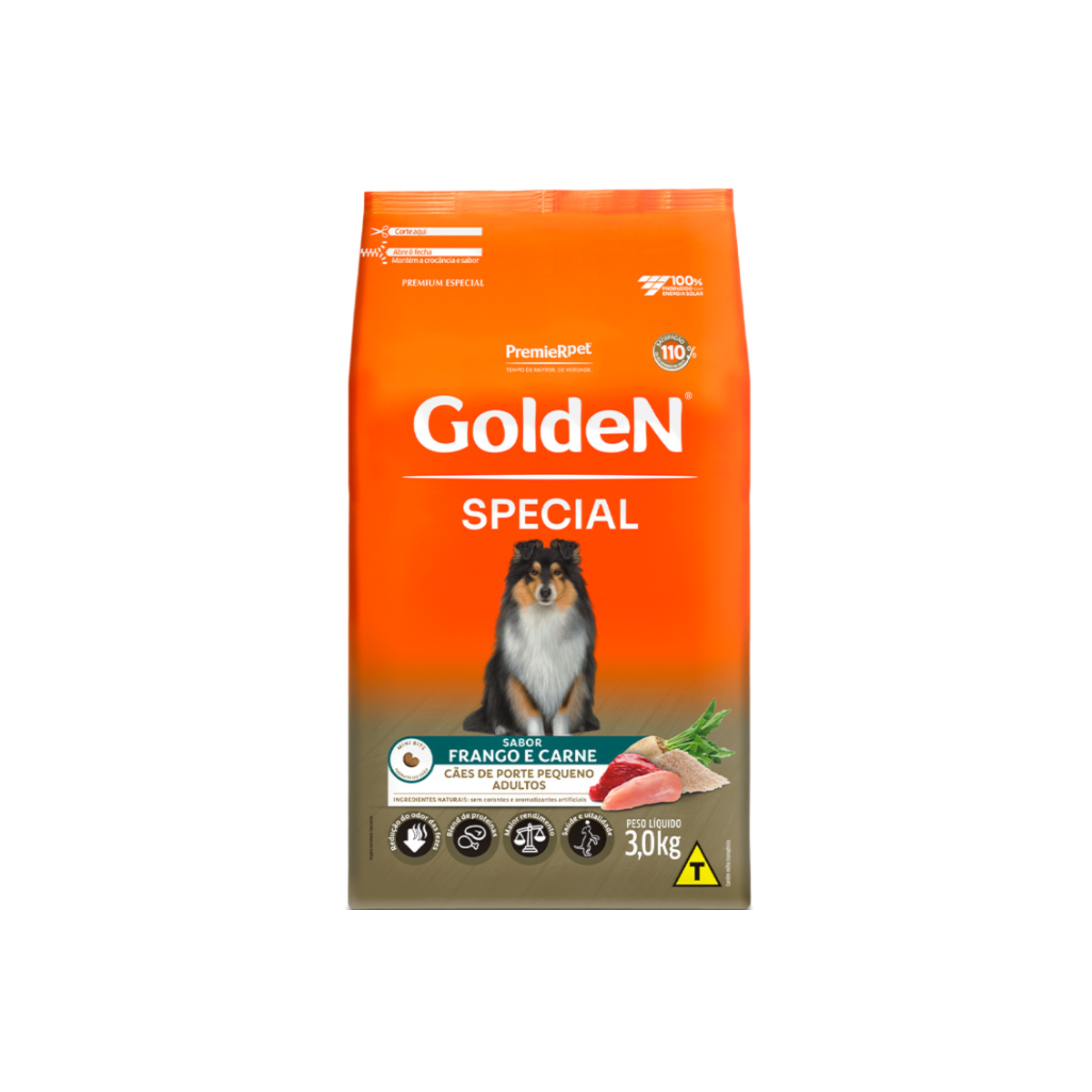 Ração Golden Special Cães Adultos Porte Pequeno Frango e Carne 3 kg