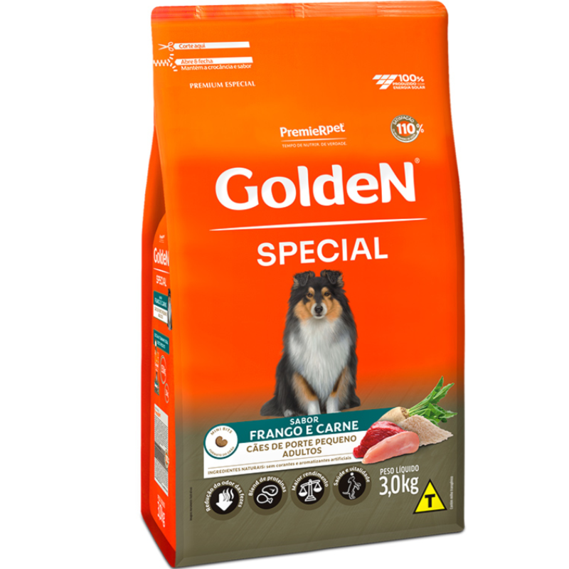 Ração Golden Special Cães Adultos Porte Pequeno Frango e Carne 3