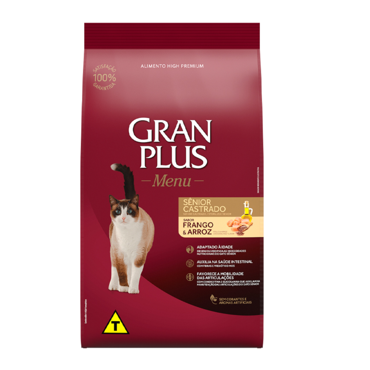 RAÇÃO GRAN PLUS (GATOS)(SENIOR) CAST FRANGO E ARROZ 10.1KG