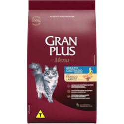 Ração GranPlus Frango e Arroz para Gatos Castrados Adultos