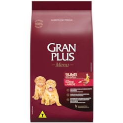 Ração GranPlus Menu para Cães Filhotes de Raças Médias e Grandes Sabor Carne e Arroz