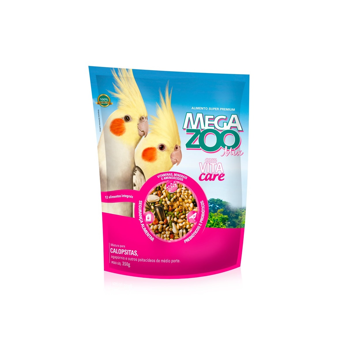 Ração Mega Zoo Mix para Calopsita 350Gr