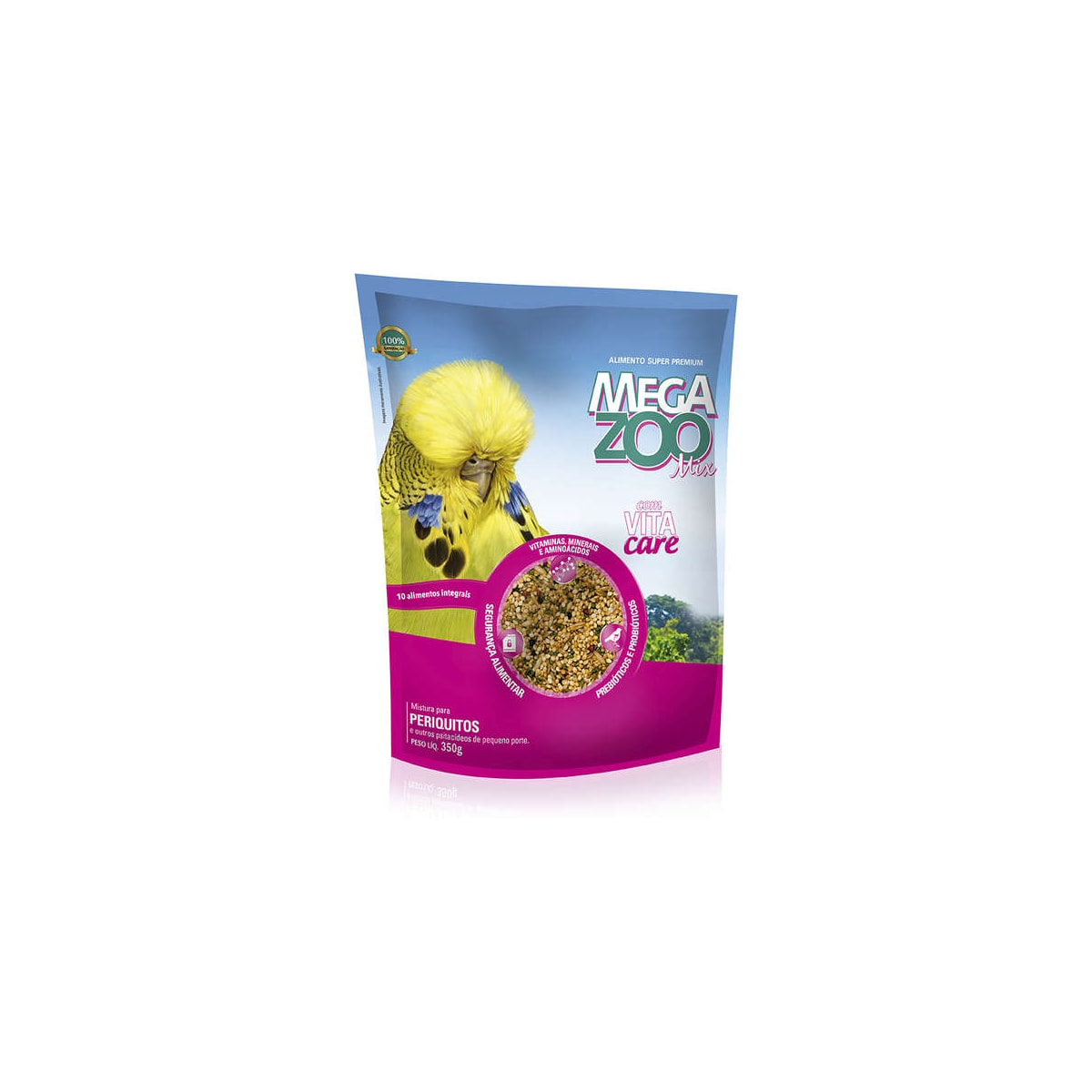 Ração Mega Zoo Mix para Periquitos 350 Gr