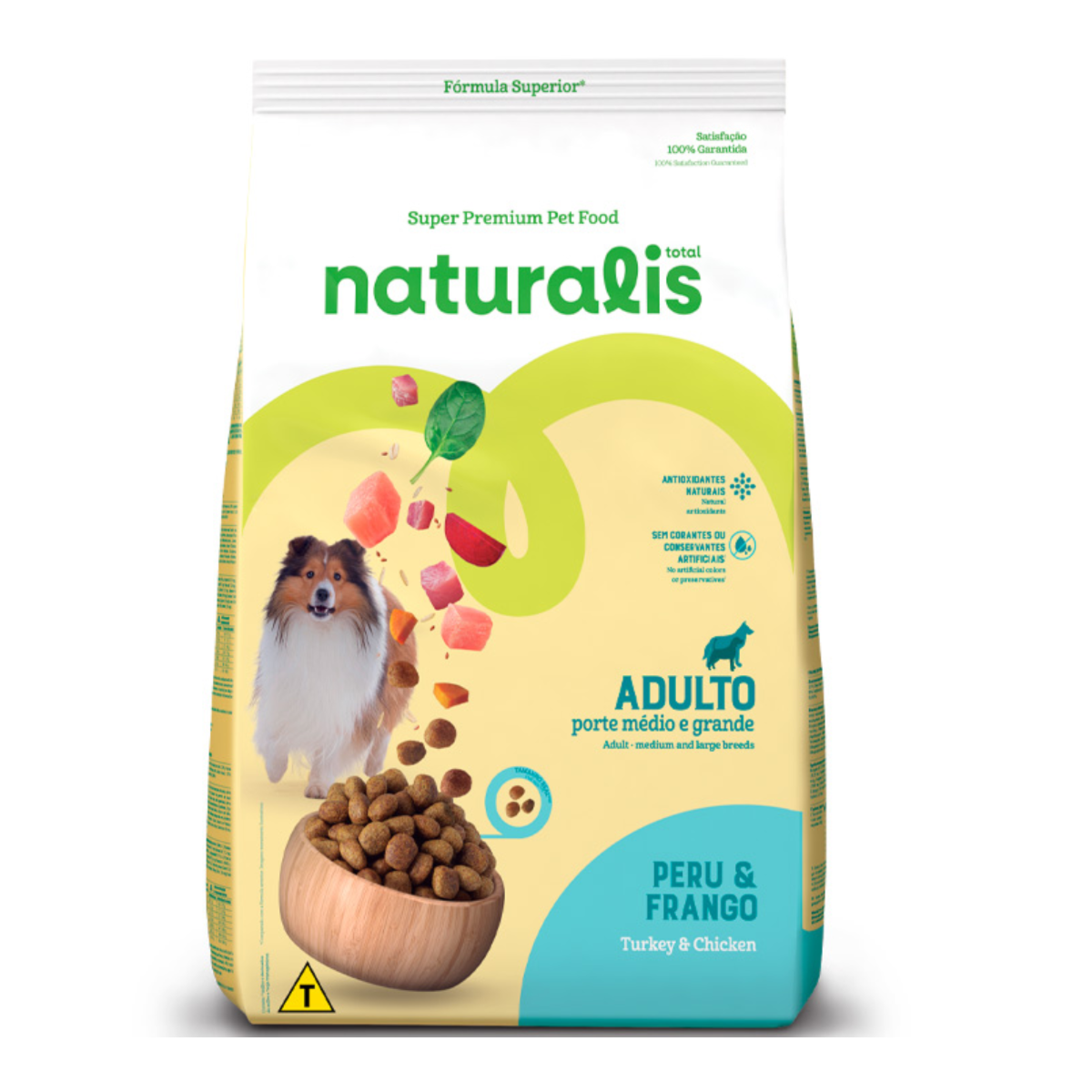 RAÇÃO NATURALIS (AD-PMG) PERU E FRANGO 12KG