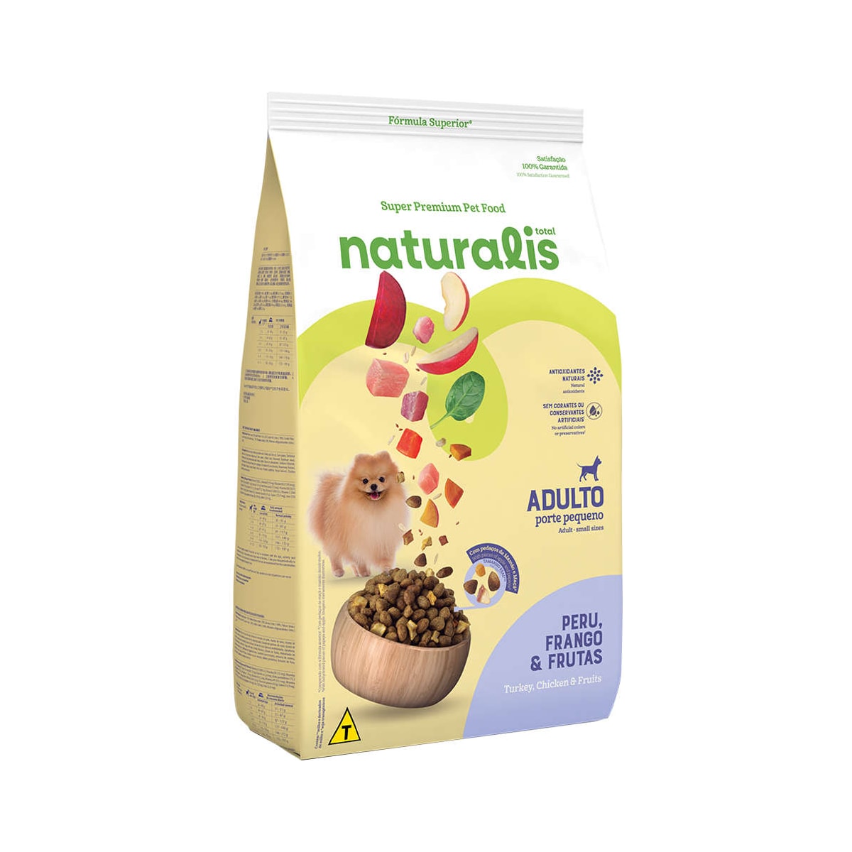 Ração Naturalis para Cães Adultos de Porte Pequeno sabor Peru, Frango e Frutas