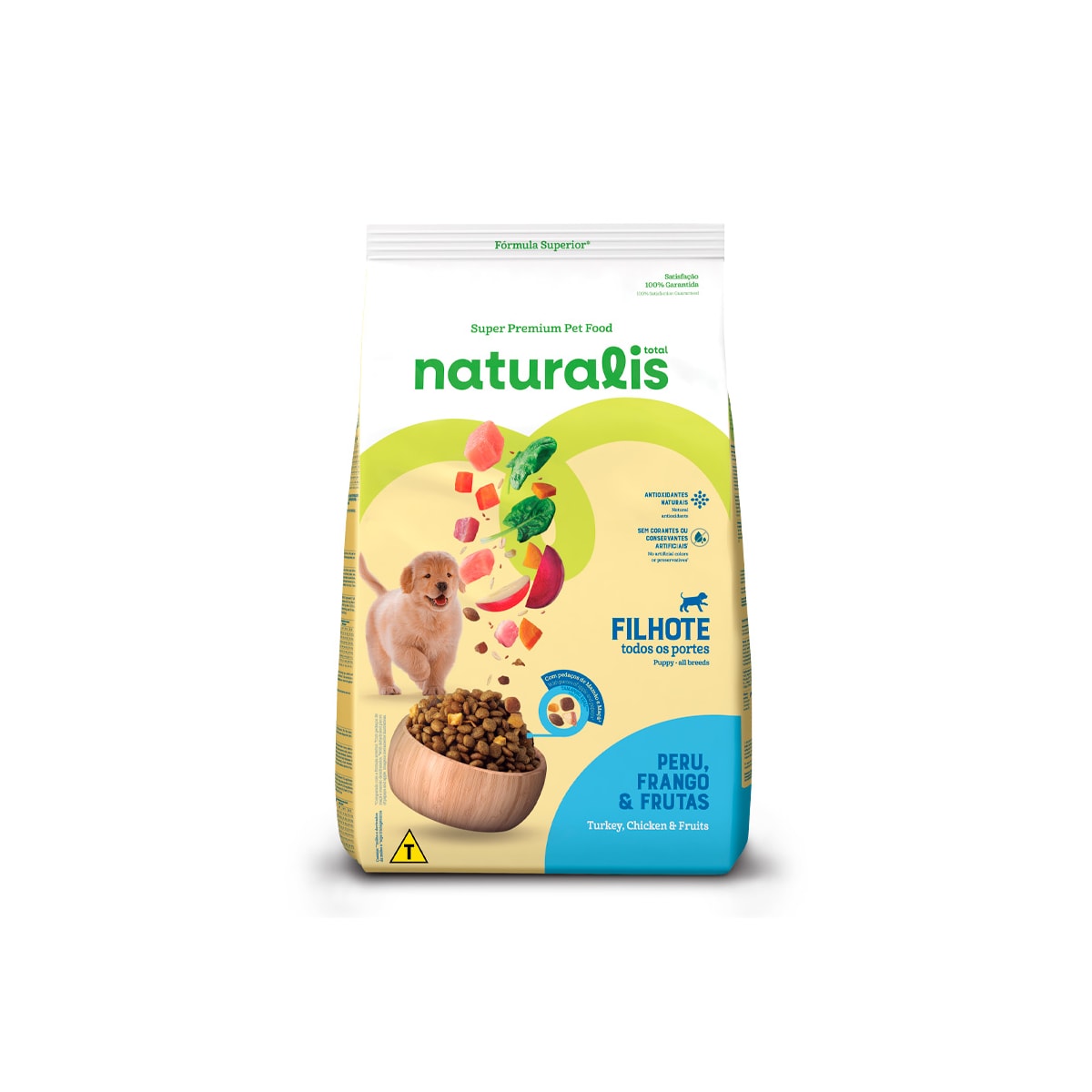 Ração Naturalis para Cães Filhotes de Todos os Portes sabor Peru, Frango e Frutas