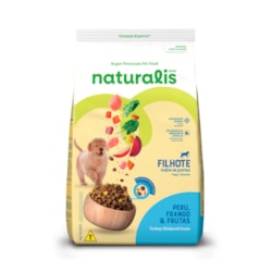 Ração Naturalis para Cães Filhotes de Todos os Portes sabor Peru, Frango e Frutas