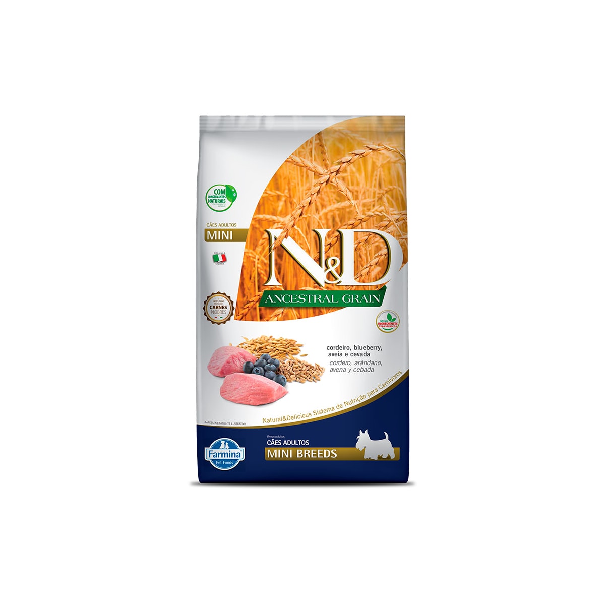 Ração N&D Ancestral Grain Adult Mini Breeds para Cães Adultos de Raças Pequenas