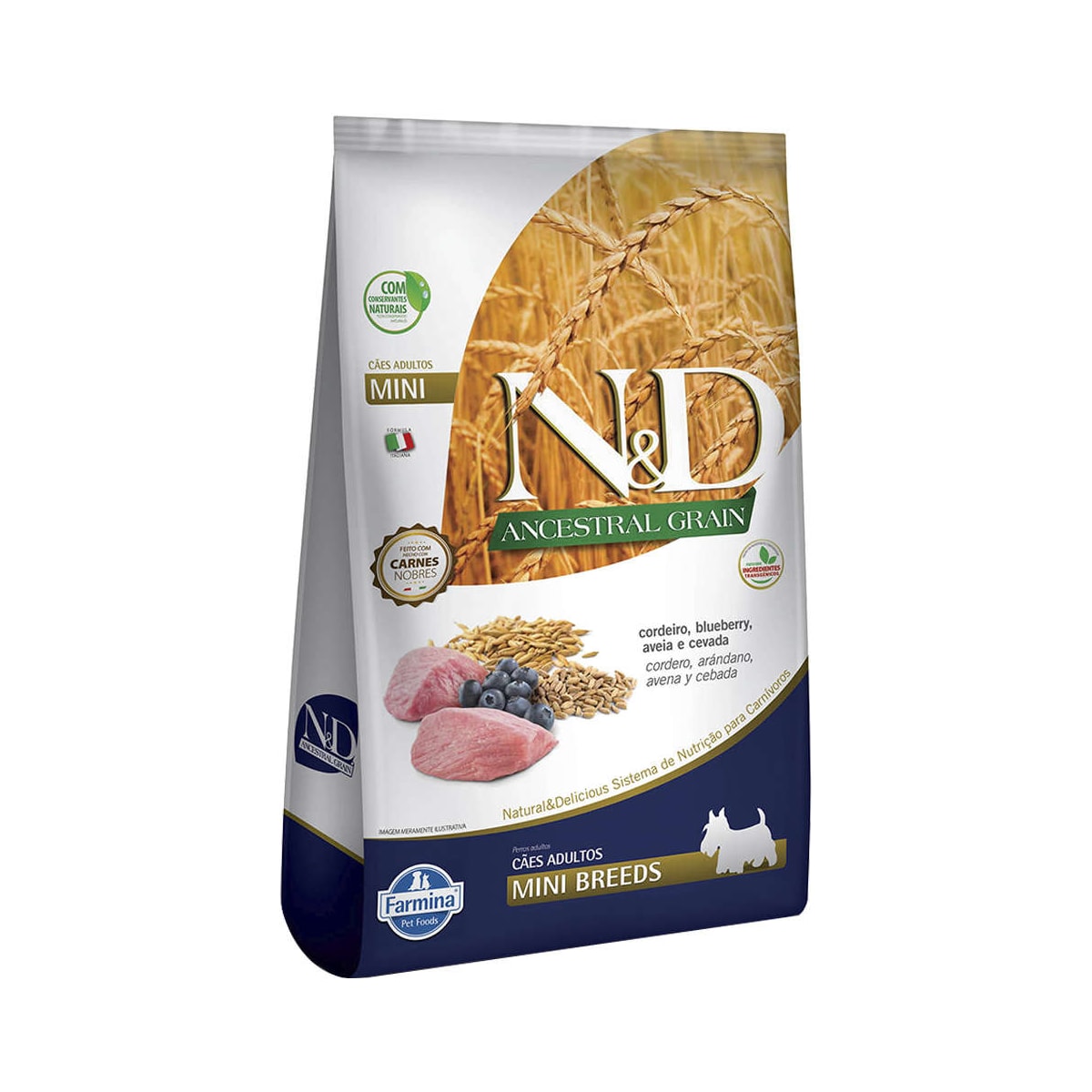 Ração N&D Ancestral Grain Adult Mini Breeds para Cães Adultos de Raças Pequenas