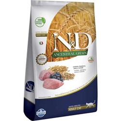 Ração N&D Ancestral Grain para Gatos Adultos Sabor Cordeiro e Blueberry 7,5kg