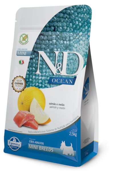 Ração N&D Ocean para Cães Adultos de Porte Mini Sabor Salmão e