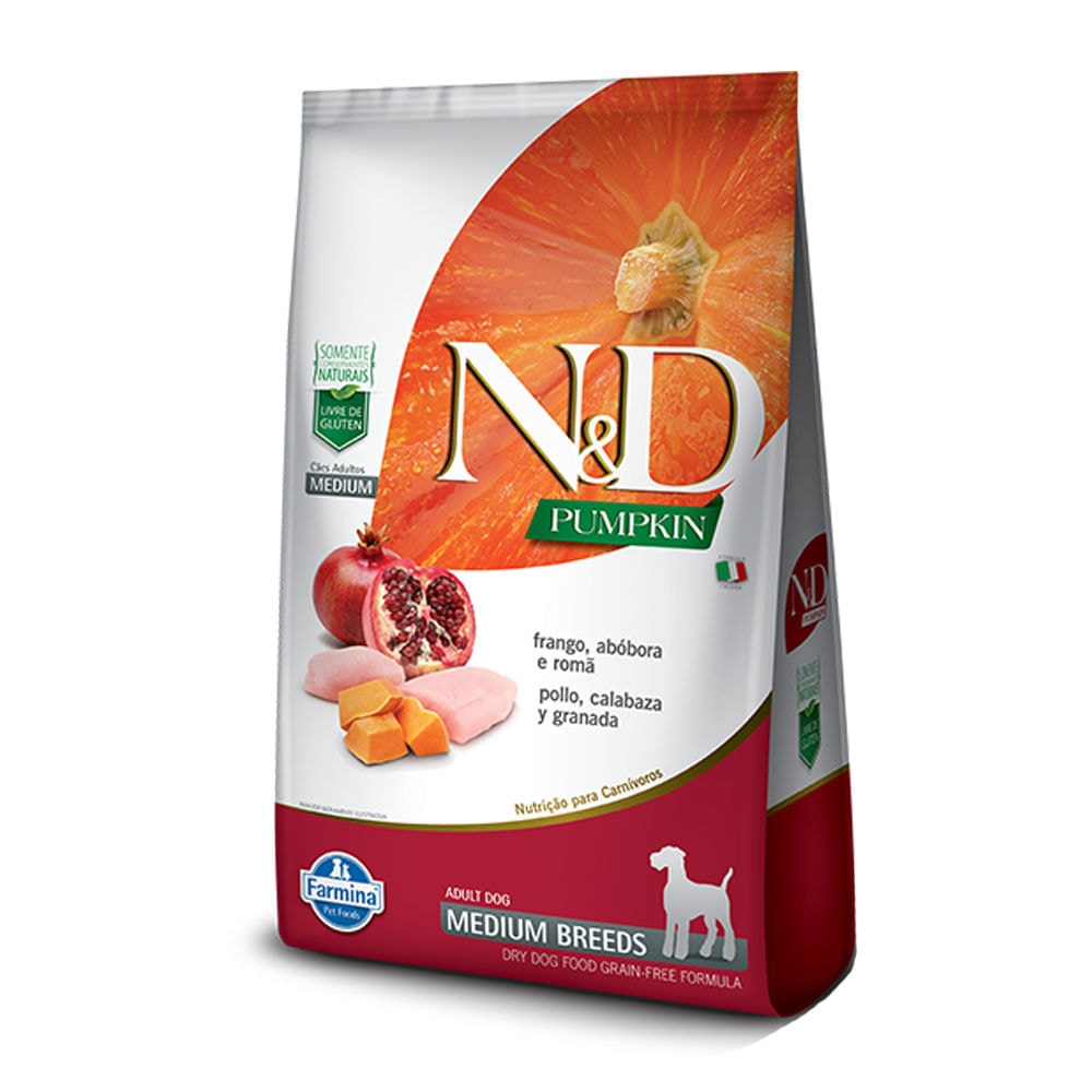 Ração N&D Pumpkin Adult Medium Breeds para Cães Adultos de Raças
