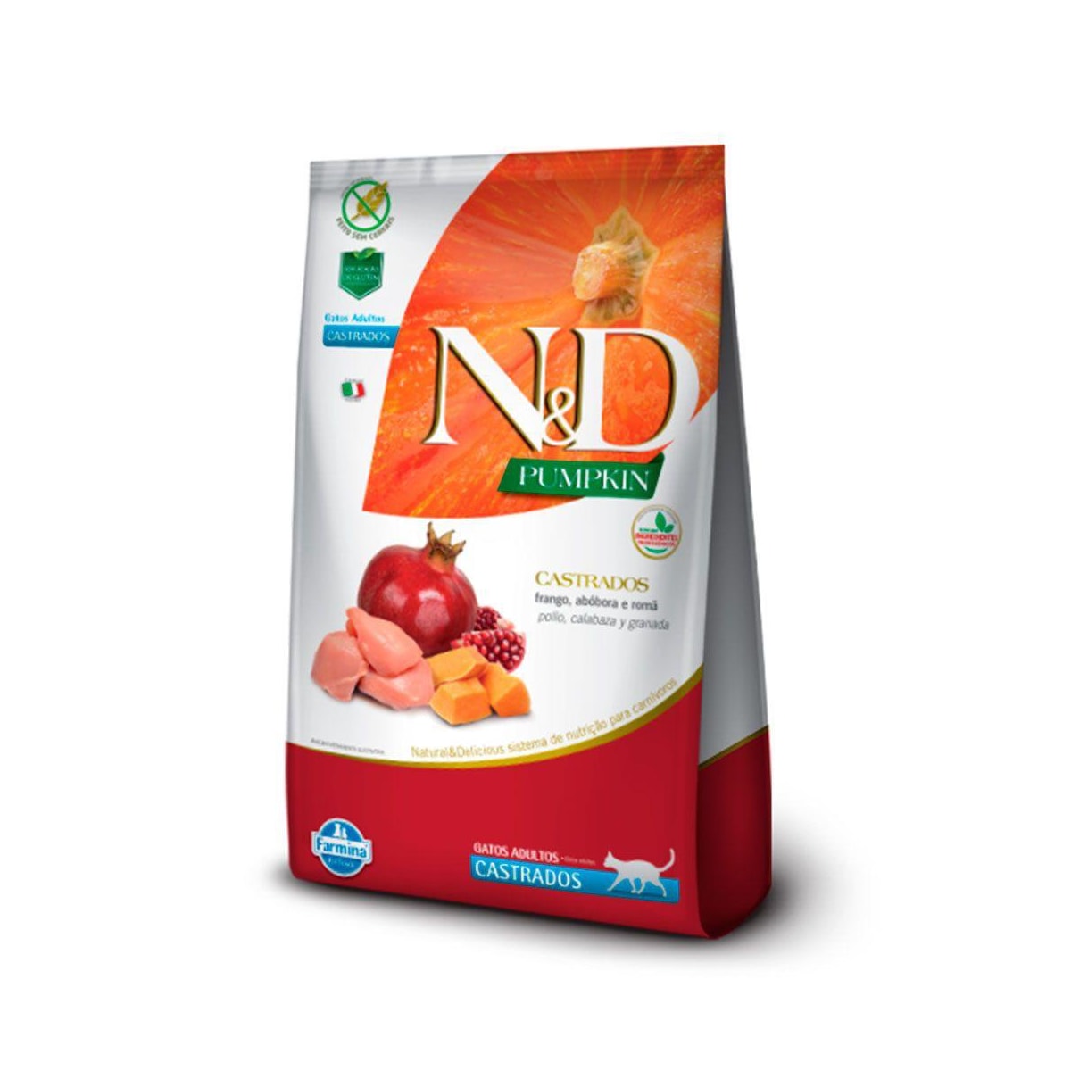 Ração N&D Pumpkin para Gatos Adultos Castrados Sabor Frango e Romã