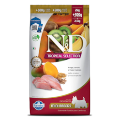 Ração N&D Tropical Selection Cães Adultos Mini Suíno 2 kg + 500g Grátis