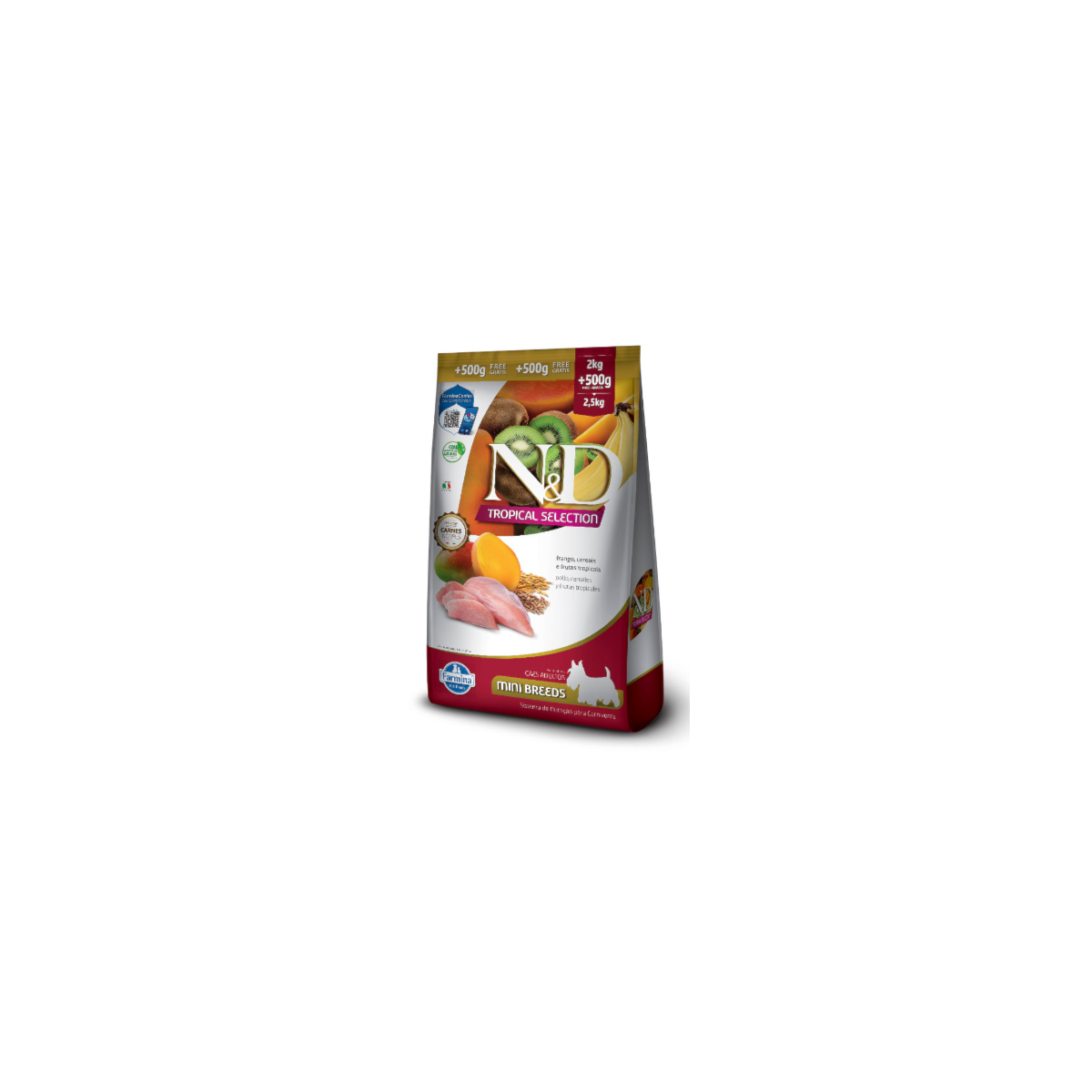 Ração N&D Tropical Selection Cães Adultos Mini Suíno 2 kg + 500g Grátis