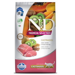 Ração N&D Tropical Selection para Gatos Adultos Castrados Sabor Suíno, Cereais e Frutas Tropicais