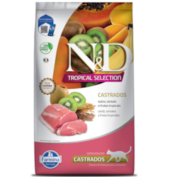 Ração N&D Tropical Selection para Gatos Adultos Castrados Sabor Suíno, Cereais e Frutas Tropicais