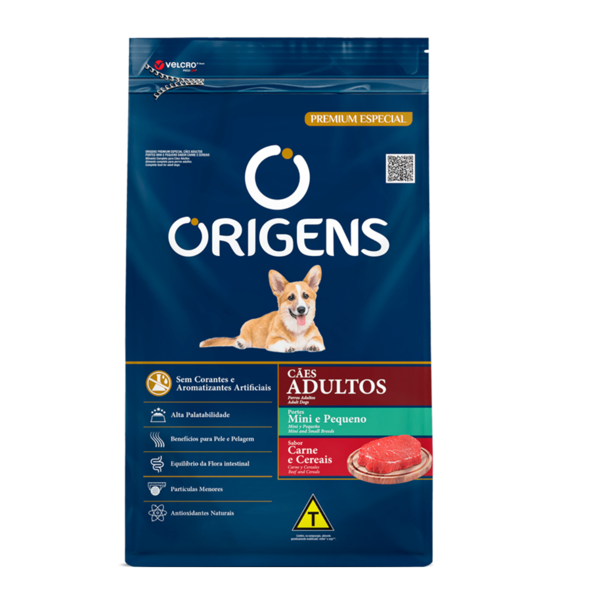 RAÇÃO ORIGENS CÃES ADULTOS MINI-PP CARNE E CEREAIS 1KG