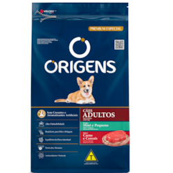 RAÇÃO ORIGENS CÃES ADULTOS MINI-PP CARNE E CEREAIS 1KG